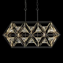 Marcia 353N03MBFG 3-Light Kitchen Island Pendant - Matte Black/French Gold -Hanging Lighting 353N03MBFG 4