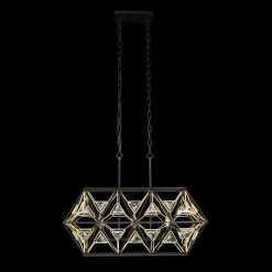 Marcia 353N03MBFG 3-Light Kitchen Island Pendant - Matte Black/French Gold -Hanging Lighting 353N03MBFG 5