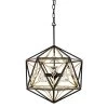 Marcia 353P03MBFG 3-Light Pendant Light - Matte Black/French Gold -Hanging Lighting 353P03MBFG