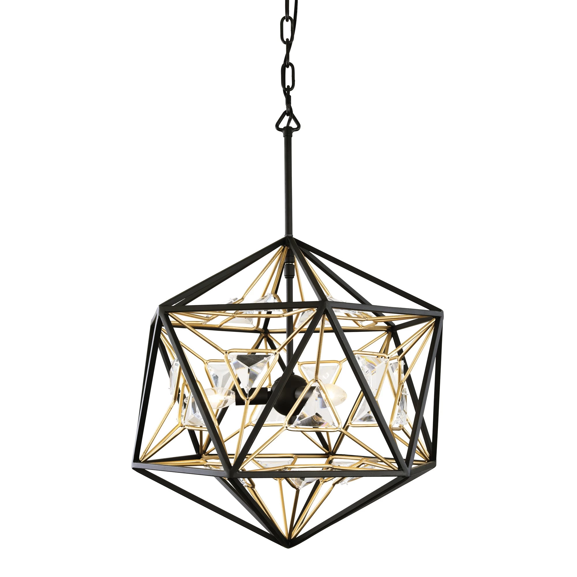 Marcia 353P03MBFG 3-Light Pendant Light - Matte Black/French Gold 5 Marcia 353P03MBFG 3-Light Pendant Light - Matte Black/French Gold - Image 3