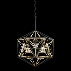 Marcia 353P03MBFG 3-Light Pendant Light - Matte Black/French Gold 13 Marcia 353P03MBFG 3-Light Pendant Light - Matte Black/French Gold -Hanging Lighting 353P03MBFG 3