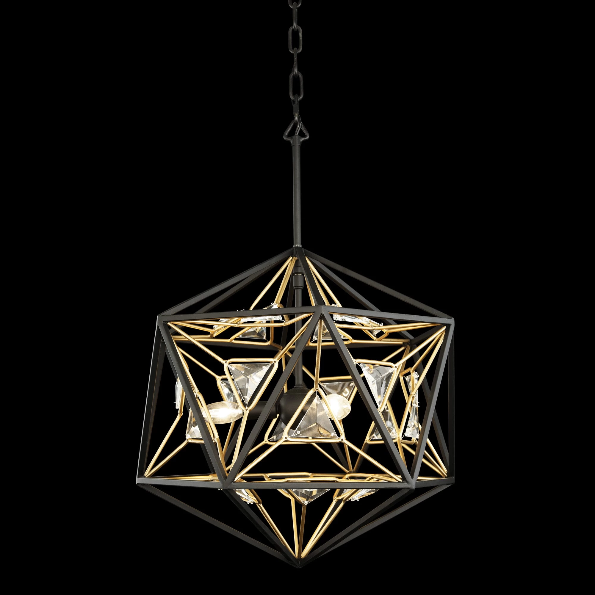 Marcia 353P03MBFG 3-Light Pendant Light - Matte Black/French Gold 7 Marcia 353P03MBFG 3-Light Pendant Light - Matte Black/French Gold - Image 5