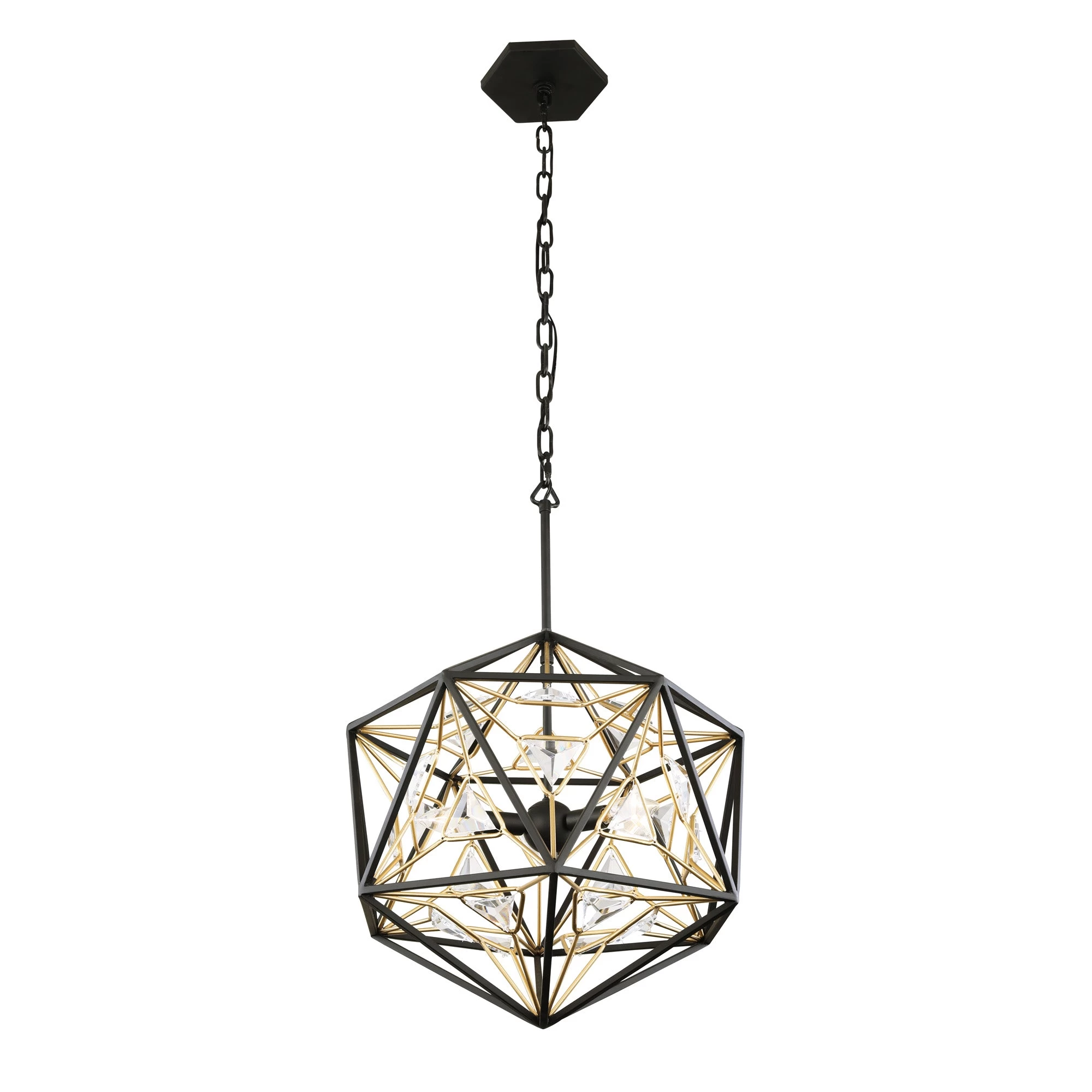 Marcia 353P03MBFG 3-Light Pendant Light - Matte Black/French Gold 9 Marcia 353P03MBFG 3-Light Pendant Light - Matte Black/French Gold - Image 7