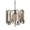 Darden 354P06MBAG 6-Light Pendant Light - Matte Black/Antique Gold -Hanging Lighting 354P06MBAG