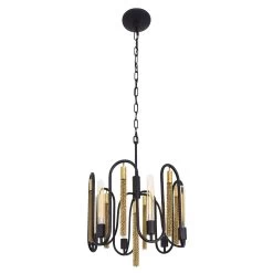 Darden 354P06MBAG 6-Light Pendant Light - Matte Black/Antique Gold -Hanging Lighting 354P06MBAG 2