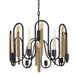 Darden 354P08MBAG 8-Light Pendant Light - Matte Black/Antique Gold