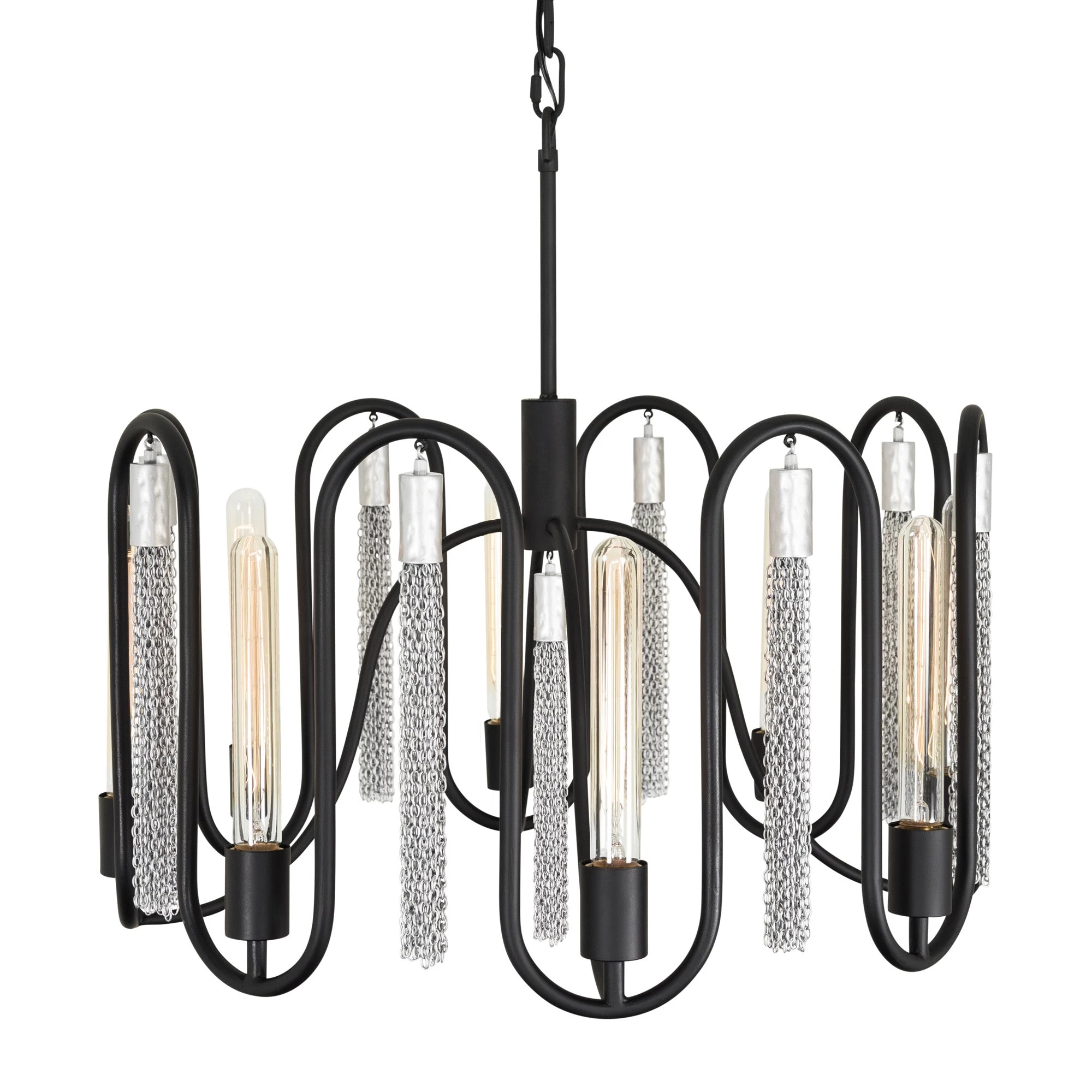 Darden 354P08MBCH 8-Light Pendant Light - Matte Black/Painted Chrome 3 Darden 354P08MBCH 8-Light Pendant Light - Matte Black/Painted Chrome