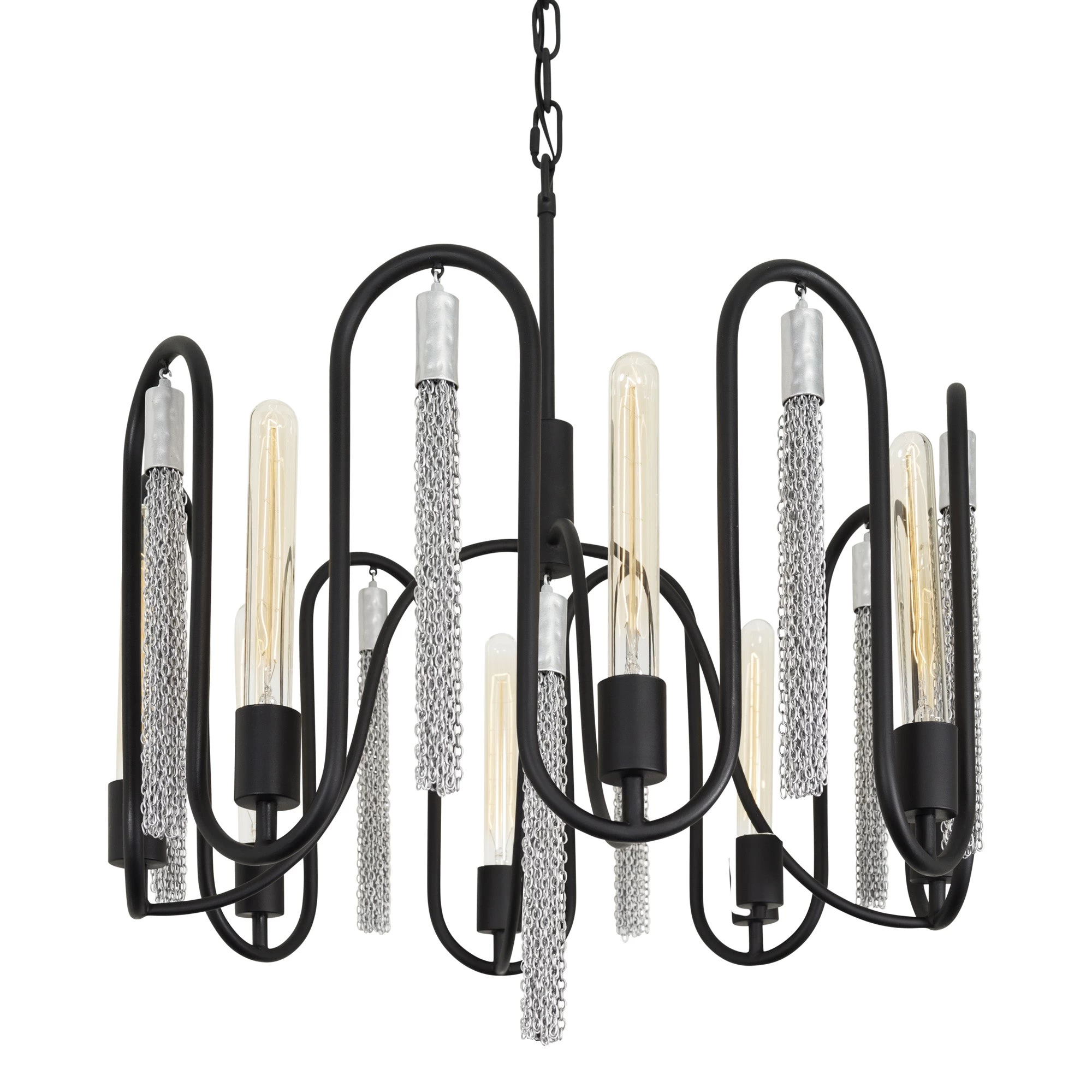 Darden 354P08MBCH 8-Light Pendant Light - Matte Black/Painted Chrome 4 Darden 354P08MBCH 8-Light Pendant Light - Matte Black/Painted Chrome - Image 2