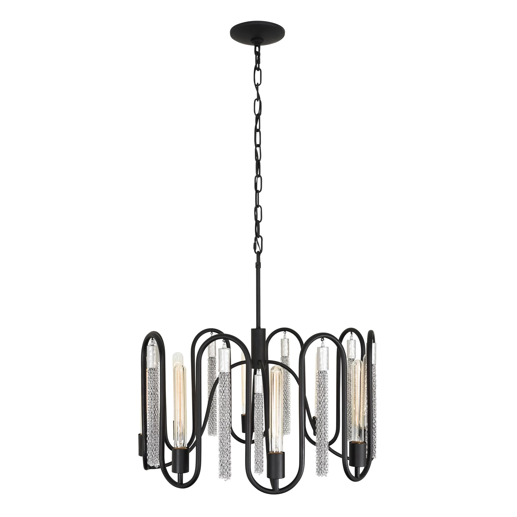 Darden 354P08MBCH 8-Light Pendant Light - Matte Black/Painted Chrome 5 Darden 354P08MBCH 8-Light Pendant Light - Matte Black/Painted Chrome - Image 3