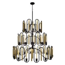 Darden 354P36MBAG 36-Light Pendant Light - Matte Black/Antique Gold -Hanging Lighting 354P36MBAG