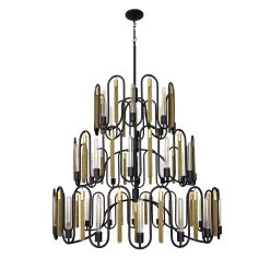Darden 354P36MBAG 36-Light Pendant Light - Matte Black/Antique Gold
