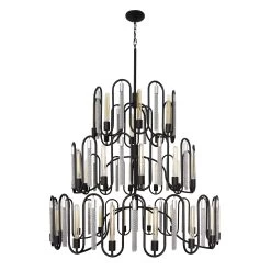 Darden 354P36MBCH 36-Light Pendant Light - Matte Black/Painted Chrome