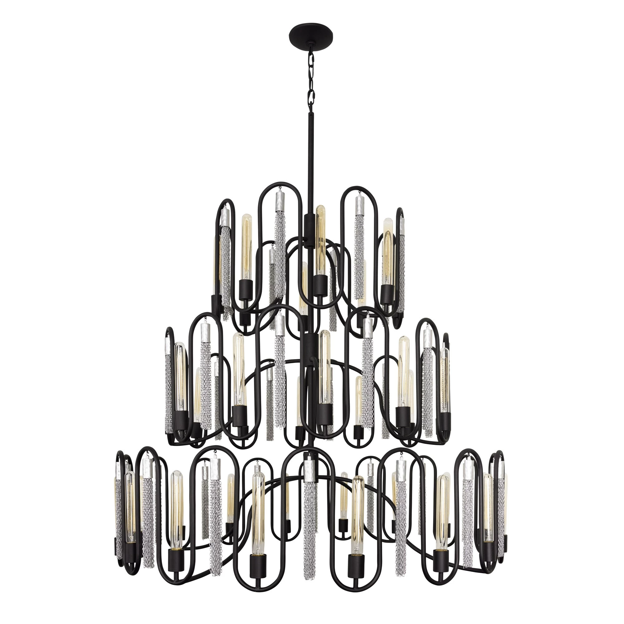 Darden 354P36MBCH 36-Light Pendant Light - Matte Black/Painted Chrome 3 Darden 354P36MBCH 36-Light Pendant Light - Matte Black/Painted Chrome