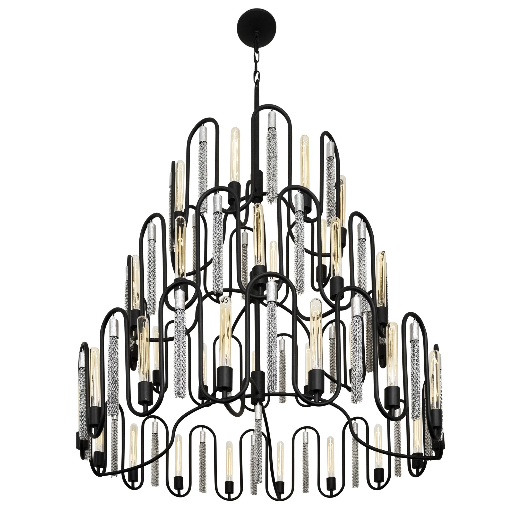 Darden 354P36MBCH 36-Light Pendant Light - Matte Black/Painted Chrome 4 Darden 354P36MBCH 36-Light Pendant Light - Matte Black/Painted Chrome - Image 2