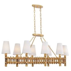 Nevis 360N08FG 8-Light Linear Pendant Light - French Gold -Hanging Lighting 360N08FG 3