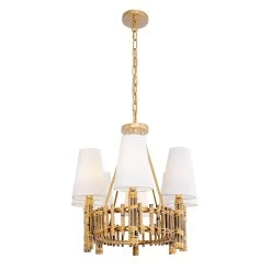 Nevis 360N08FG 8-Light Linear Pendant Light - French Gold -Hanging Lighting 360N08FG 4