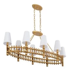 Nevis 360N08FG 8-Light Linear Pendant Light - French Gold -Hanging Lighting 360N08FG 6