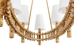 Nevis 360N08FG 8-Light Linear Pendant Light - French Gold -Hanging Lighting 360N08FG 7