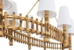 Nevis 360N08FG 8-Light Linear Pendant Light - French Gold -Hanging Lighting 360N08FG 9