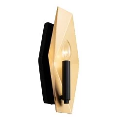 Malone 361W01MBFG 1-Light Wall Sconce - Matte Black/French Gold -Hanging Lighting 361W01MBFG 2