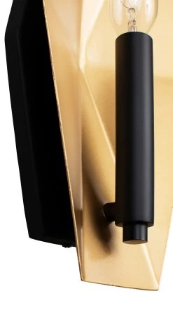 Malone 361W01MBFG 1-Light Wall Sconce - Matte Black/French Gold -Hanging Lighting 361W01MBFG 5