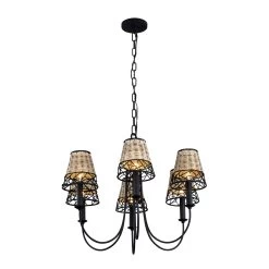 Cayman 362C06BL 6-Light Chandelier - Black -Hanging Lighting 362C06BL 3