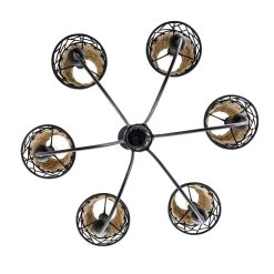 Cayman 362C06BL 6-Light Chandelier - Black -Hanging Lighting 362C06BL 4
