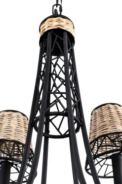 Cayman 362C06BL 6-Light Chandelier - Black -Hanging Lighting 362C06BL 5