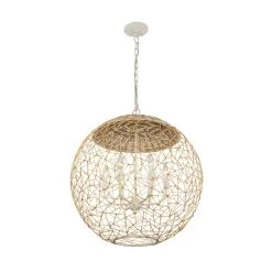 Hanging Lighting 11 Cayman 362P06CW 6-Light Orb Pendant Light - Country White