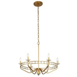 Monroe 363C06AG 6-Light Crystal Chandelier - Antique Gold