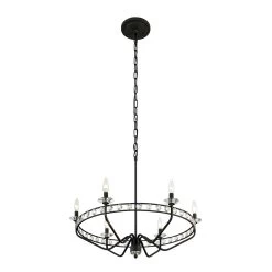 Monroe 363C06CB 6-Light Crystal Chandelier - Carbon Black