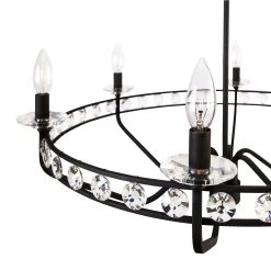 Monroe 363C06CB 6-Light Crystal Chandelier - Carbon Black -Hanging Lighting 363C06CB 6