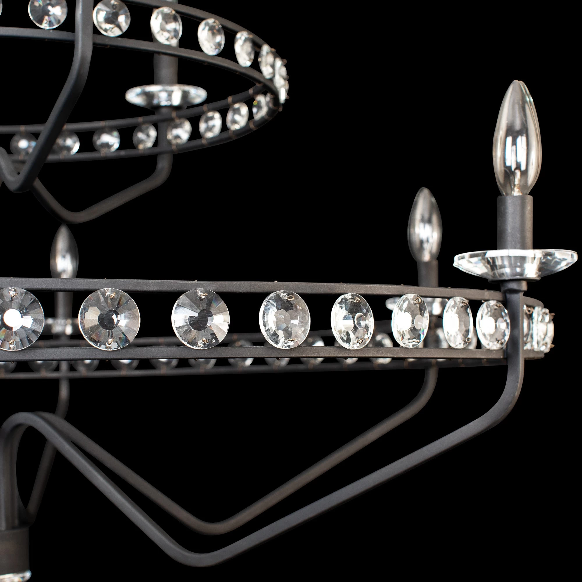 Monroe 363C09CB 9-Light Crystal Chandelier - Carbon Black 5 Monroe 363C09CB 9-Light Crystal Chandelier - Carbon Black - Image 3