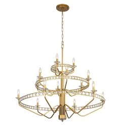 Monroe 363C15AG 15-Light Crystal Chandelier - Antique Gold 9 Monroe 363C15AG 15-Light Crystal Chandelier - Antique Gold -Hanging Lighting 363C15AG 1