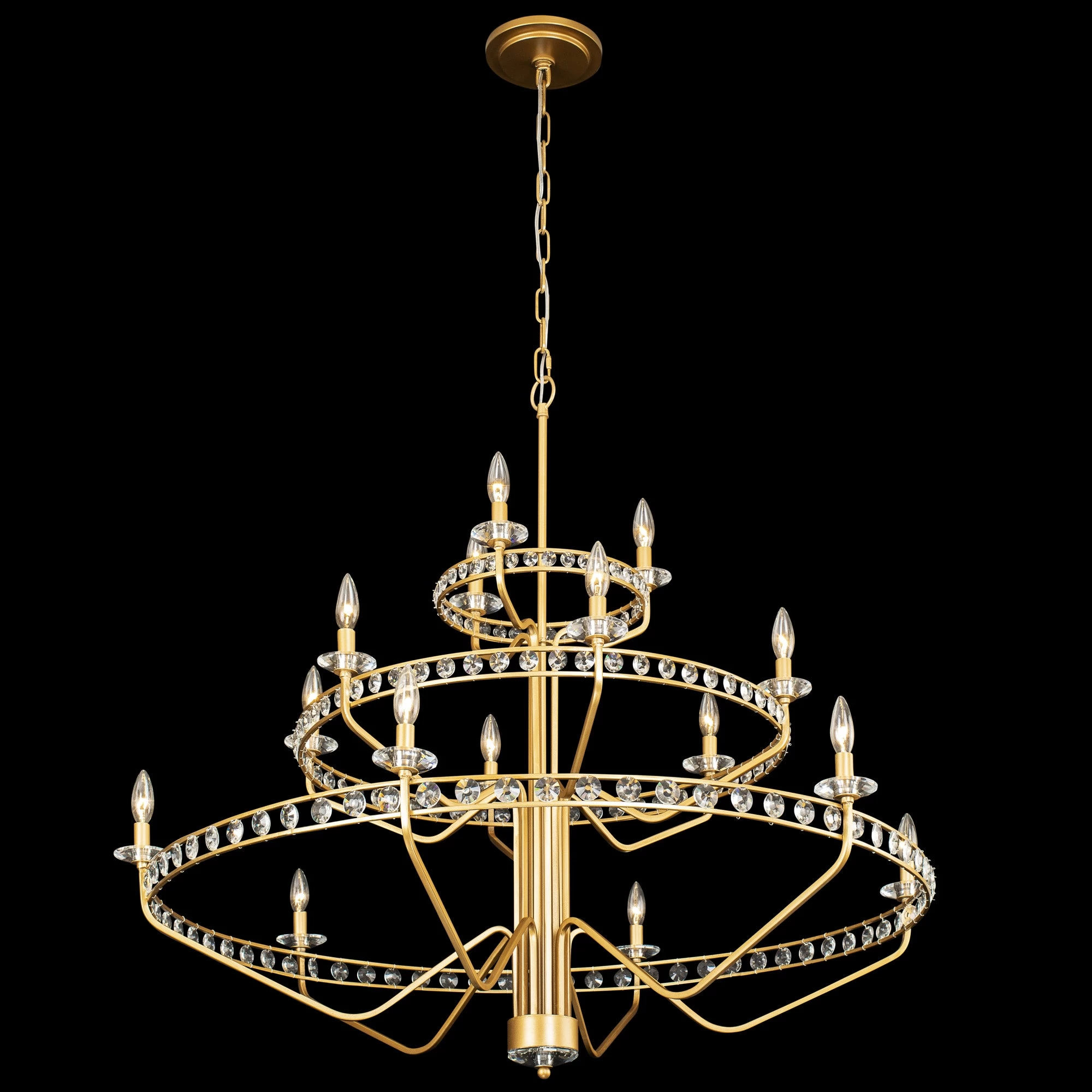Monroe 363C15AG 15-Light Crystal Chandelier - Antique Gold 6 Monroe 363C15AG 15-Light Crystal Chandelier - Antique Gold - Image 4