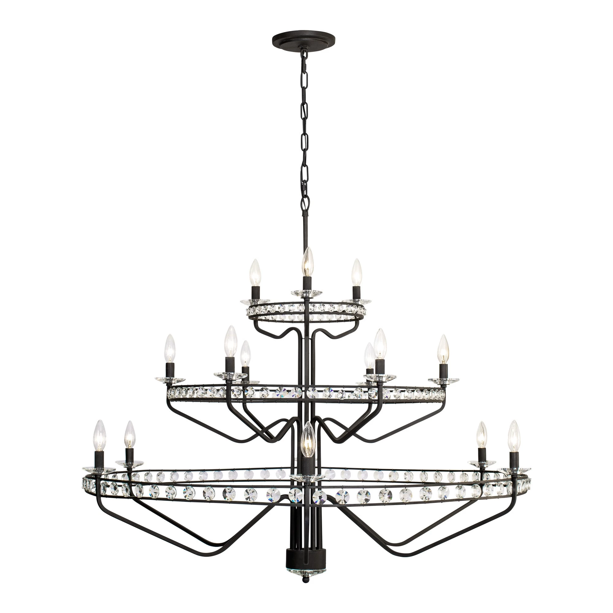 Monroe 363C15CB 15-Light Chandelier - Carbon Black 10 Monroe 363C15CB 15-Light Chandelier - Carbon Black - Image 8