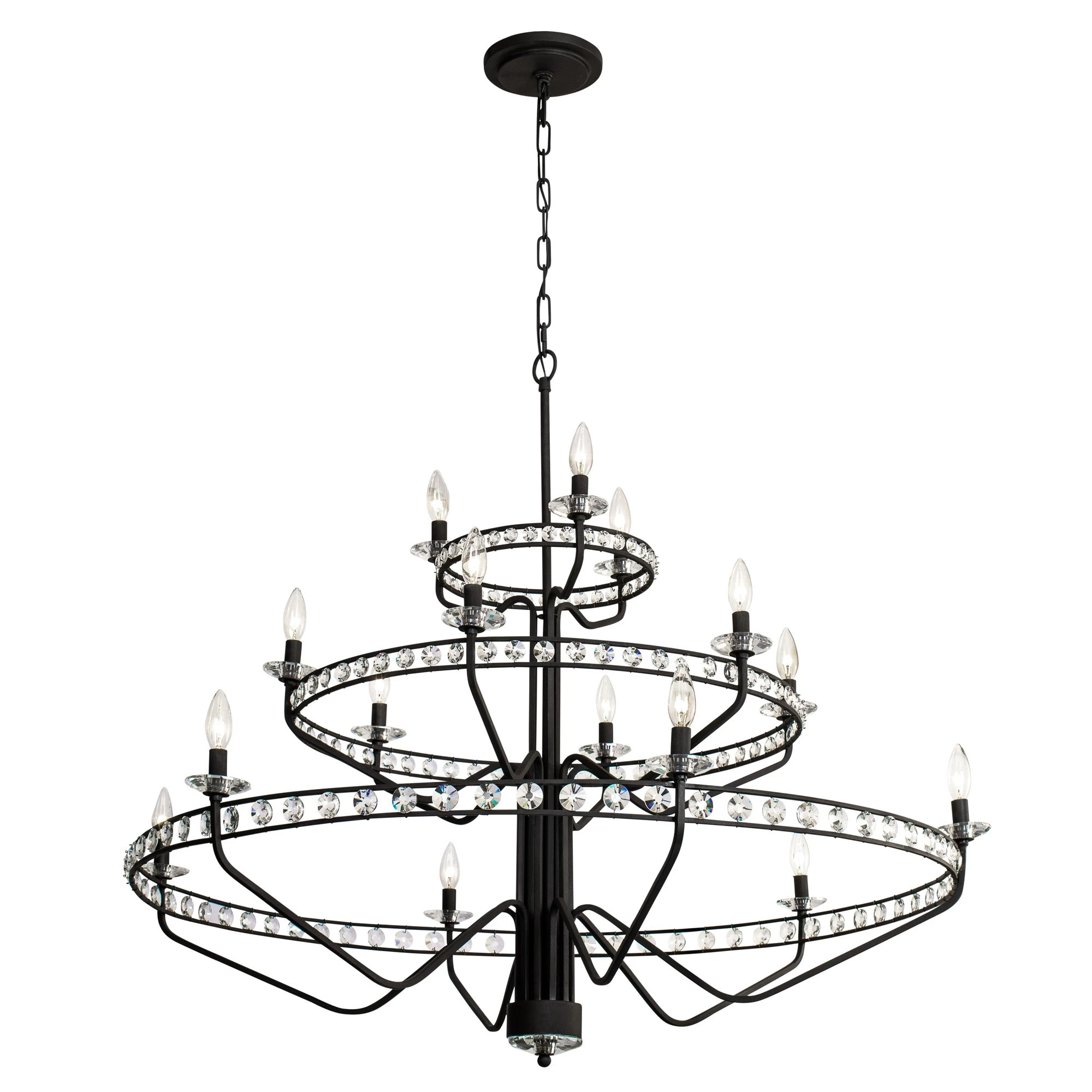 Monroe 363C15CB 15-Light Chandelier - Carbon Black 4 Monroe 363C15CB 15-Light Chandelier - Carbon Black - Image 2