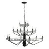Monroe 363C15CB 15-Light Chandelier - Carbon Black -Hanging Lighting 363C15CB 2