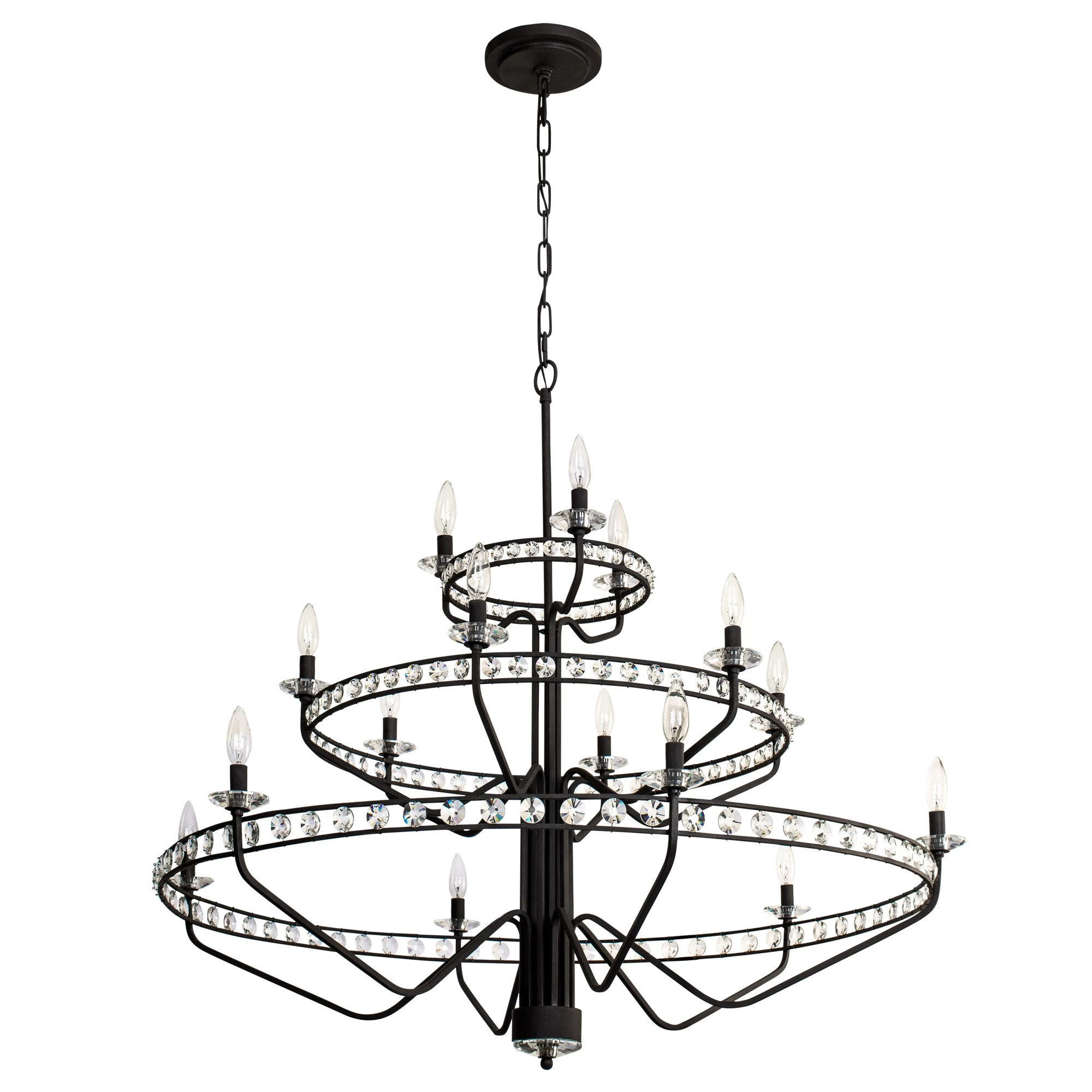Monroe 363C15CB 15-Light Chandelier - Carbon Black 7 Monroe 363C15CB 15-Light Chandelier - Carbon Black - Image 5