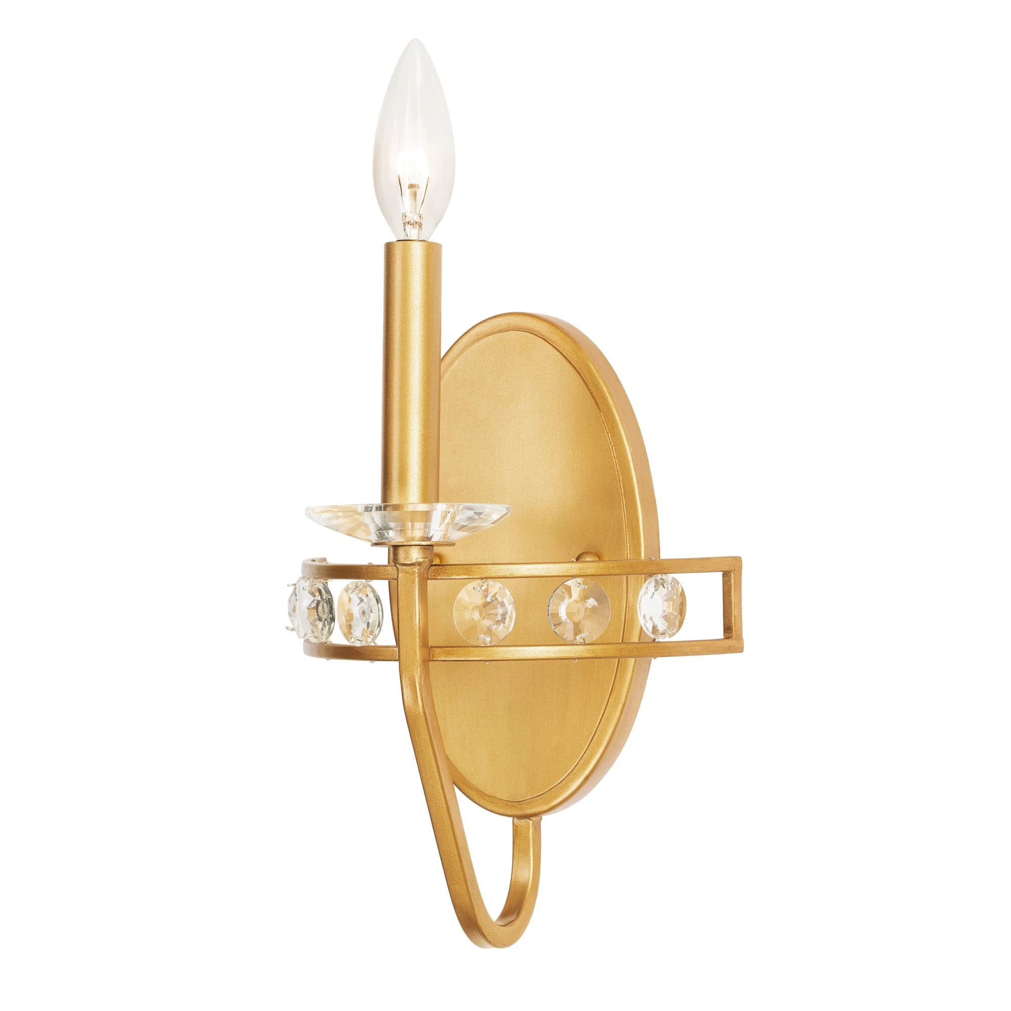 Monroe 363W01AG 1-Light Crystal Wall Sconce - Antique Gold 8 Monroe 363W01AG 1-Light Crystal Wall Sconce - Antique Gold - Image 6