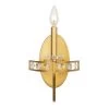 Monroe 363W01AG 1-Light Crystal Wall Sconce - Antique Gold -Hanging Lighting 363W01AG 1