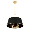 Coco 364P06MBFG 6-Light Pendant Light - Matte Black/French Gold -Hanging Lighting 364P06MBFG 1