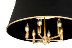 Coco 364P06MBFG 6-Light Pendant Light - Matte Black/French Gold -Hanging Lighting 364P06MBFG Detail 1