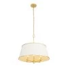 Coco 364P06MWFG 6-Light Pendant Light - Matte White/French Gold -Hanging Lighting 364P06MWFG 1