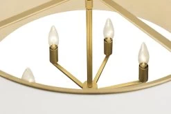 Coco 364P06MWFG 6-Light Pendant Light - Matte White/French Gold -Hanging Lighting 364P06MWFG Detail 2
