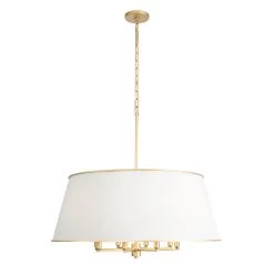 Coco 364P08MWFG 8-Light Pendant Light - Matte White/French Gold -Hanging Lighting 364P08MWFG