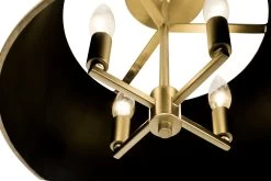 Coco 364S04MBFG 4-Light Semi-Flush - Matte Black/French Gold -Hanging Lighting 364S04MBFG Detail 1