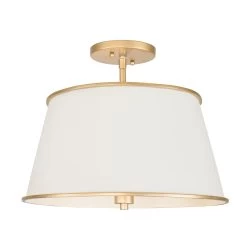 Coco 364S04MWFG 4-Light Semi-Flush - Matte White/French Gold -Hanging Lighting 364S04MWFG