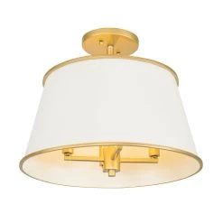 Coco 364S04MWFG 4-Light Semi-Flush - Matte White/French Gold