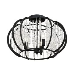 Caesar 367S03CB 3-Light Semi-Flush - Carbon -Hanging Lighting 367S03CB 3